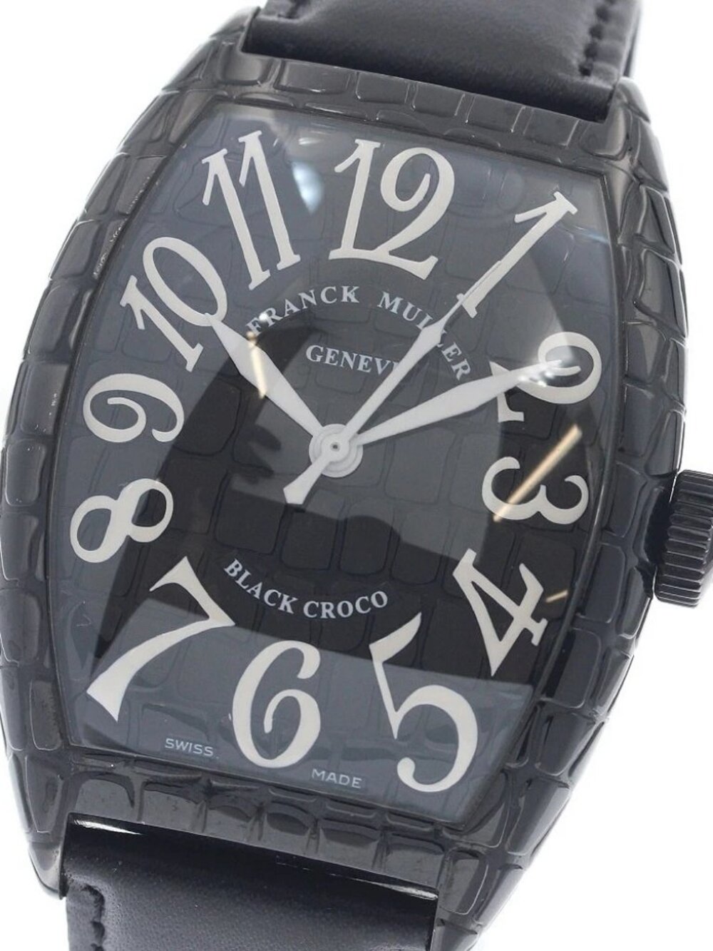 FRANCK MULLER Tonneau Curvex Black Croco 8880SCBLKCRO Automatic Men's_956993